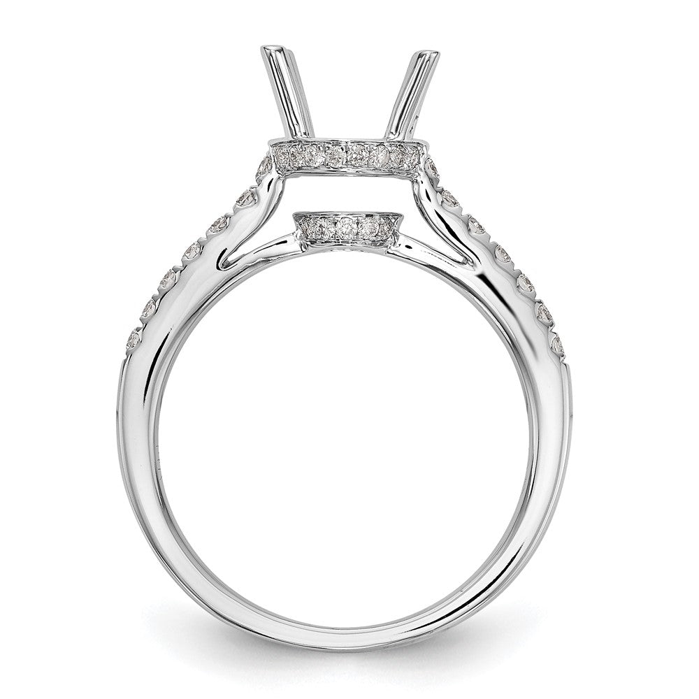 14K Weißgold Verlobungsring mit simulierten Diamanten