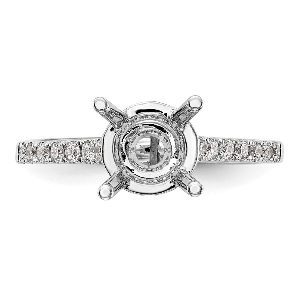 14K Weißgold Verlobungsring mit simulierten Diamanten