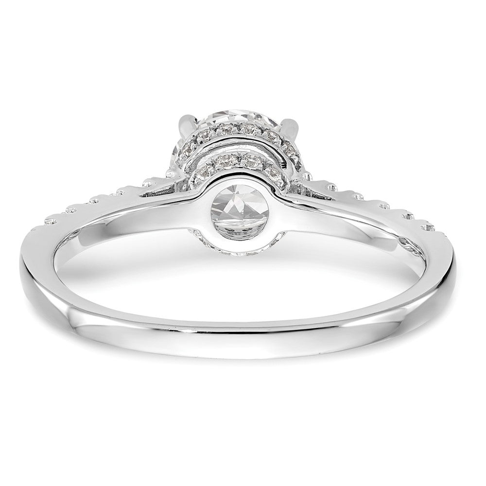 14K Weißgold Verlobungsring mit simulierten Diamanten