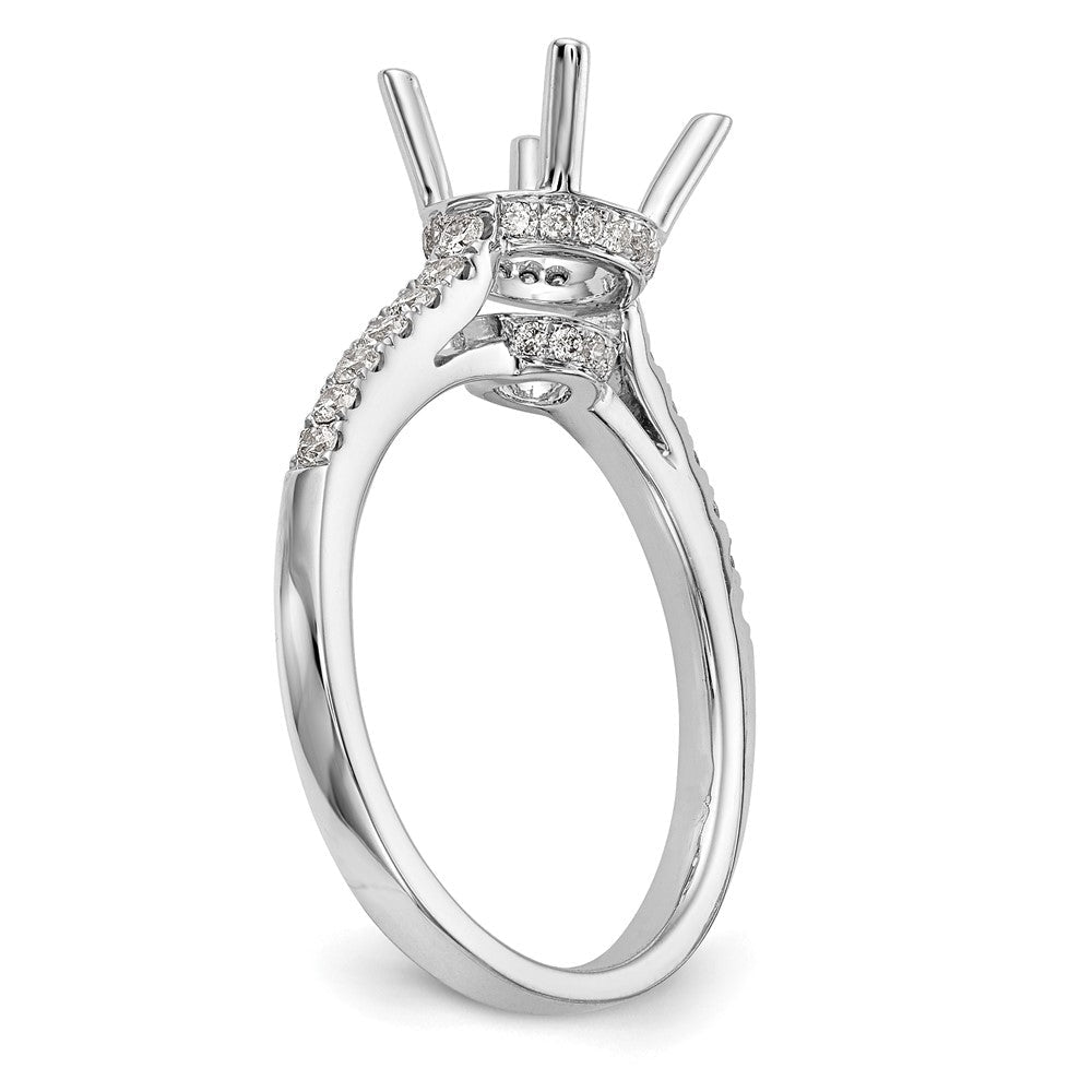 14K Weißgold Verlobungsring mit simulierten Diamanten
