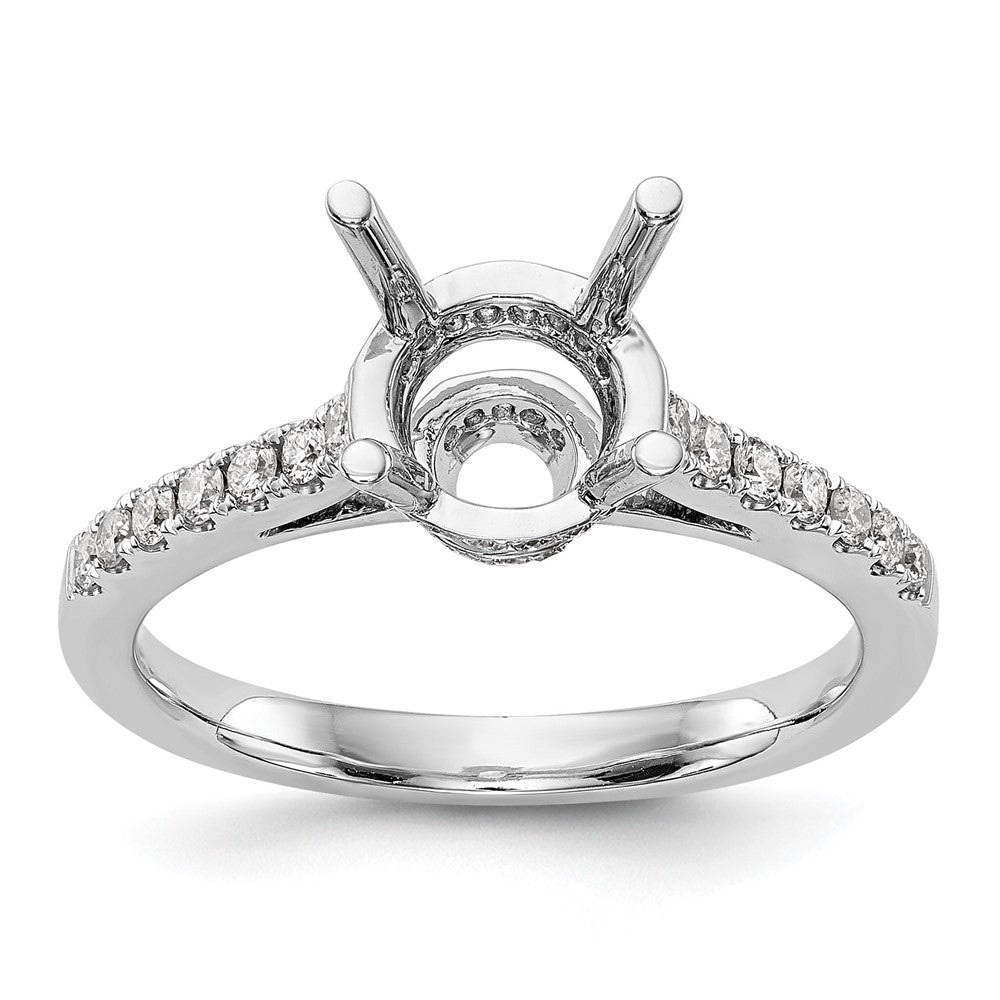 14K Weißgold Verlobungsring mit simulierten Diamanten