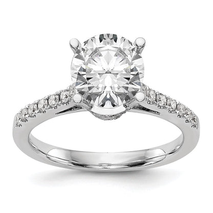 14K Weißgold Verlobungsring mit simulierten Diamanten