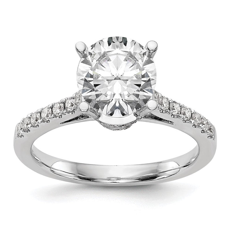 14K Weißgold Verlobungsring mit simulierten Diamanten