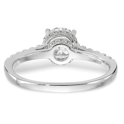 14K Weißgold Verlobungsring mit simuliertem Diamanten
