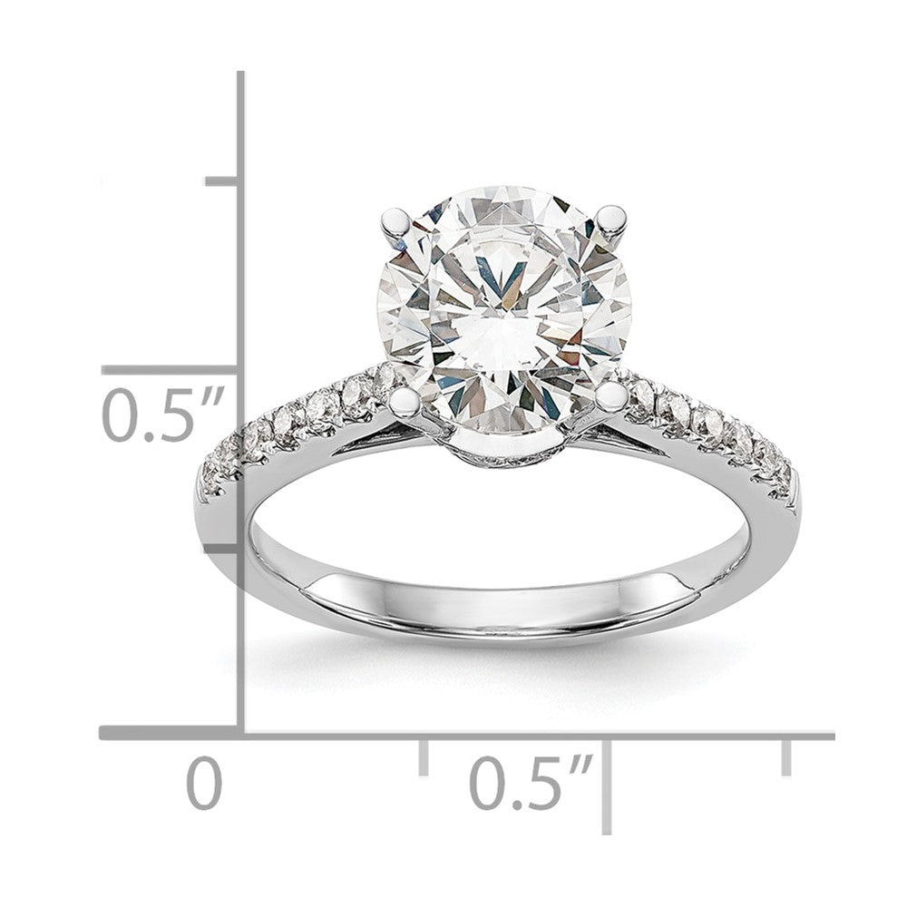 14K Weißgold Verlobungsring mit simuliertem Diamanten