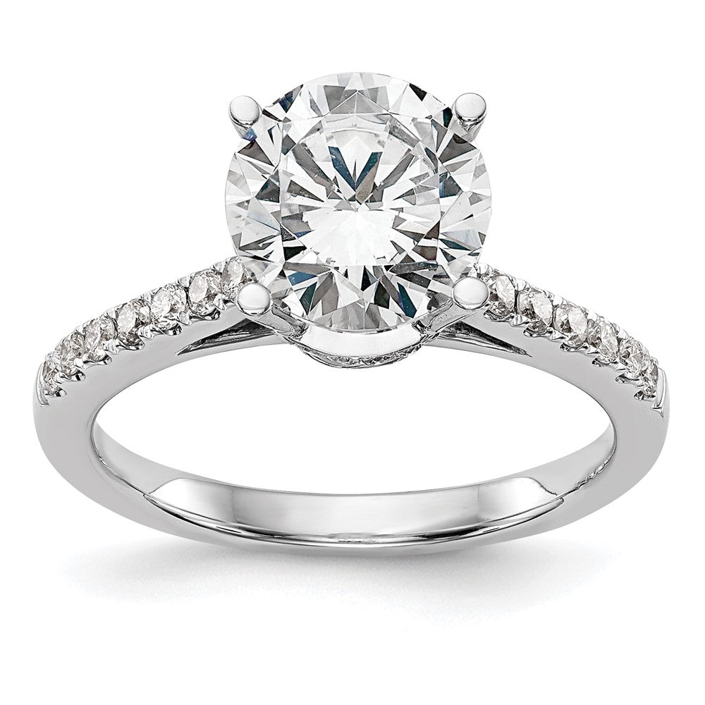14K Weißgold Verlobungsring mit simuliertem Diamanten