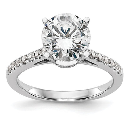 14K Weißgold Verlobungsring mit simuliertem Diamanten