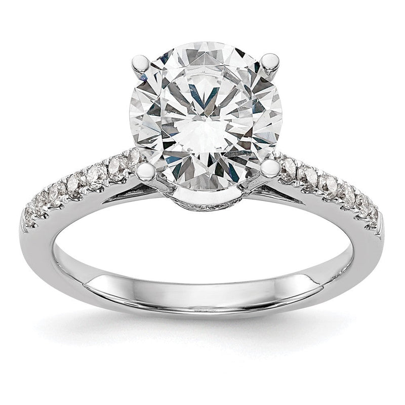14K Weißgold Verlobungsring mit simuliertem Diamanten