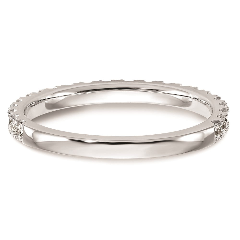 14K Weißgold Ehering mit natürlichen Diamanten