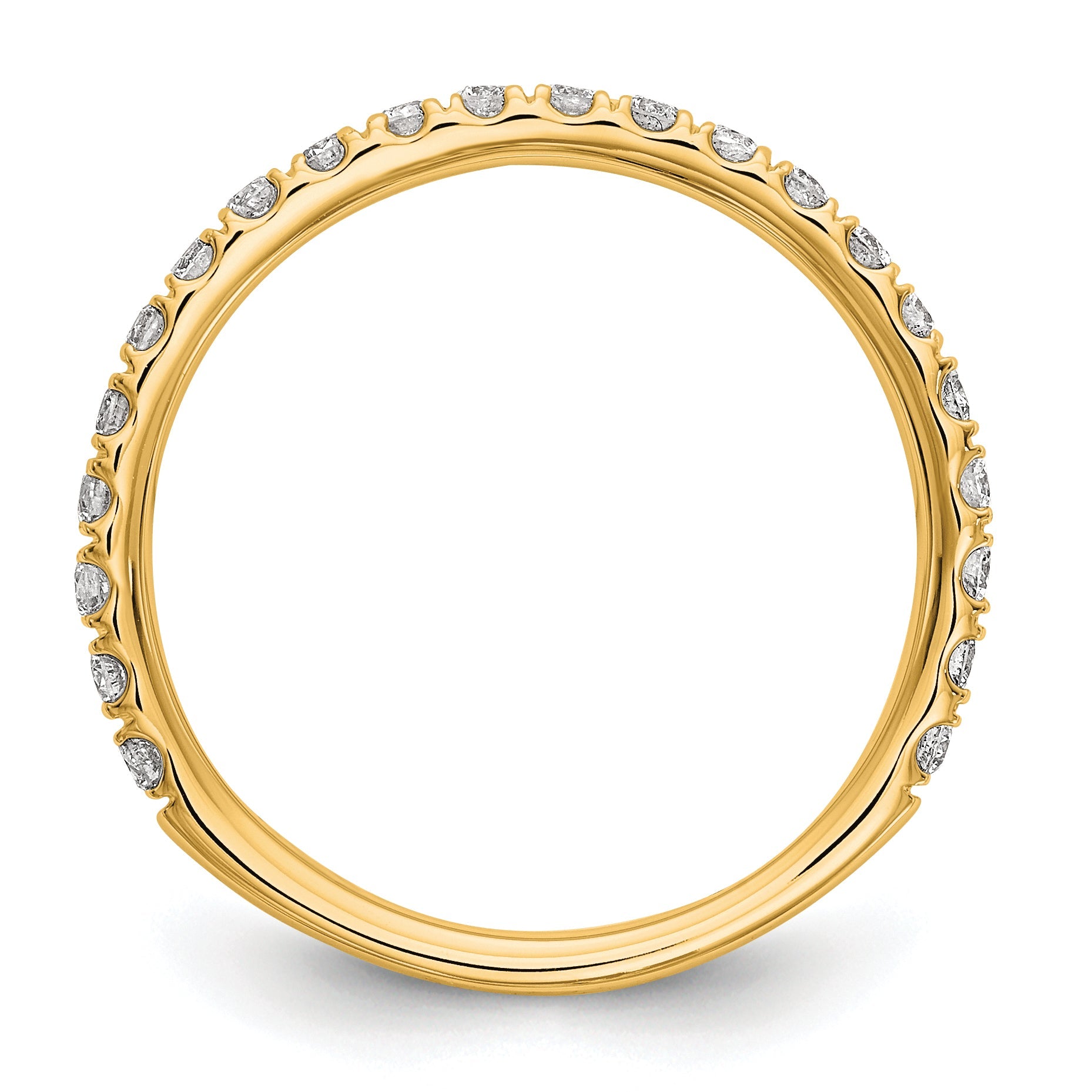 14K Gelbgold Ehering mit echten Diamanten