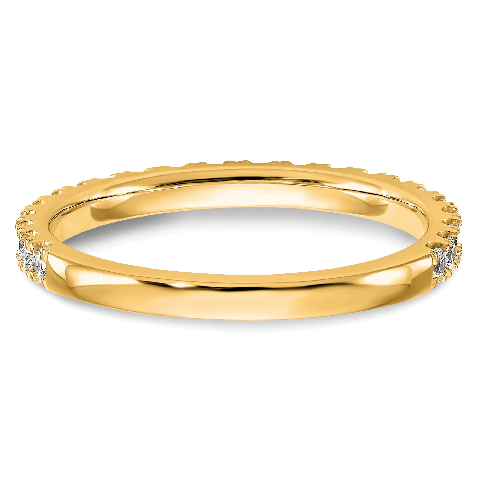 14K Gelbgold Ehering mit echten Diamanten