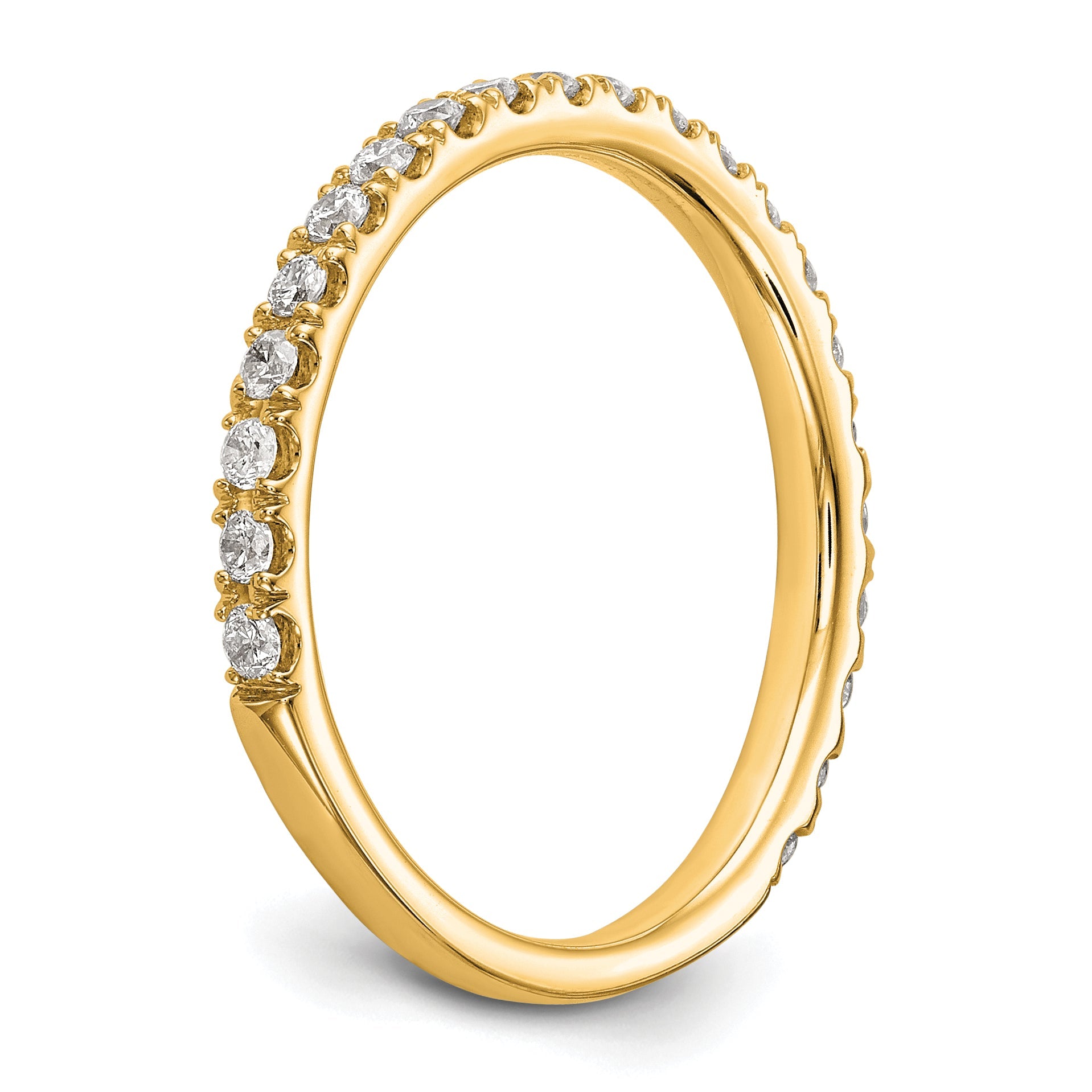14K Gelbgold Ehering mit echten Diamanten