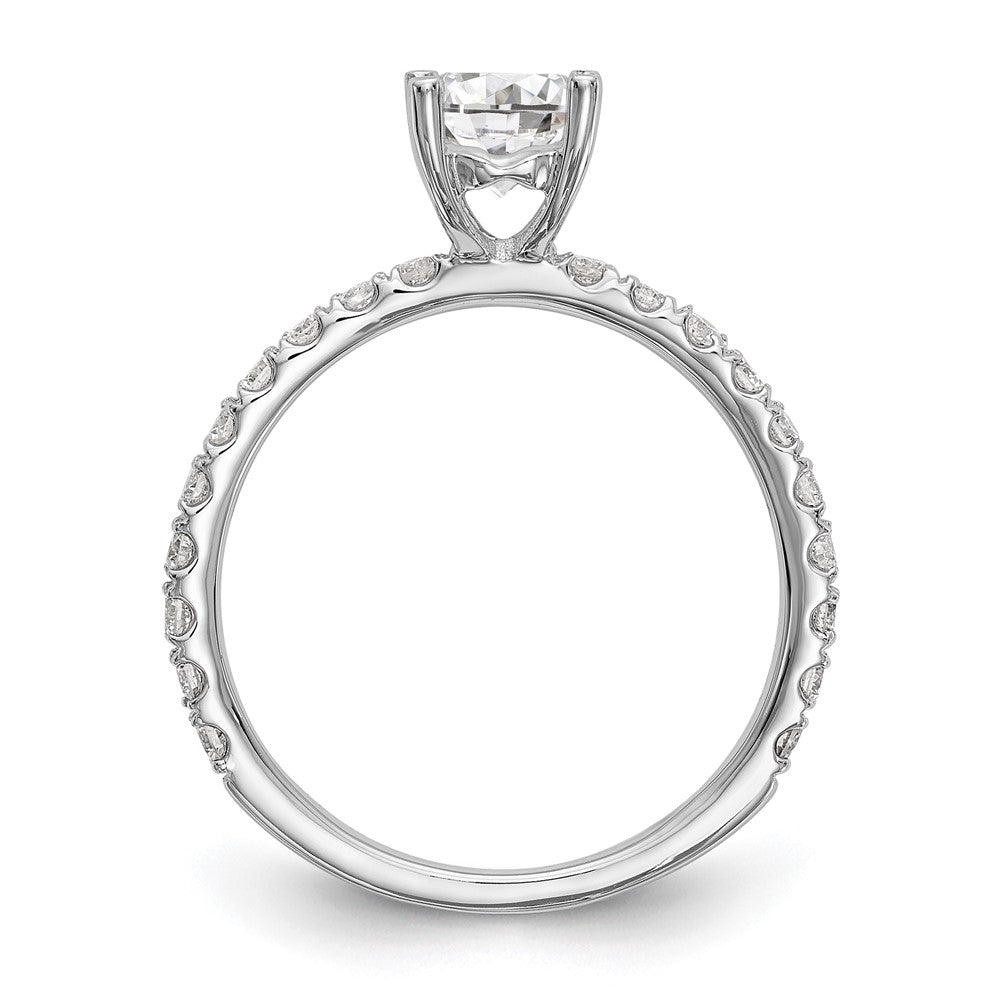 14K Weißgold Verlobungsring mit 0,33 ct. laborgezüchtetem Diamant VS/SI+ G+, 1 ct. rundem Mittelstein