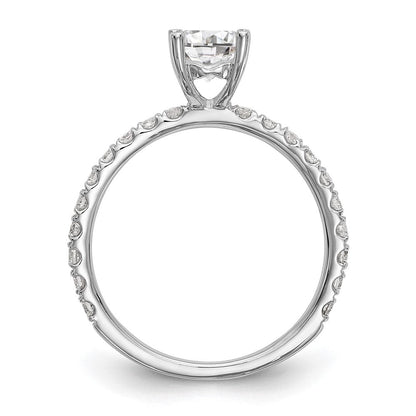 14K Weißgold Verlobungsring mit 0,33 ct. laborgezüchtetem Diamant VS/SI+ G+, 1 ct. rundem Mittelstein