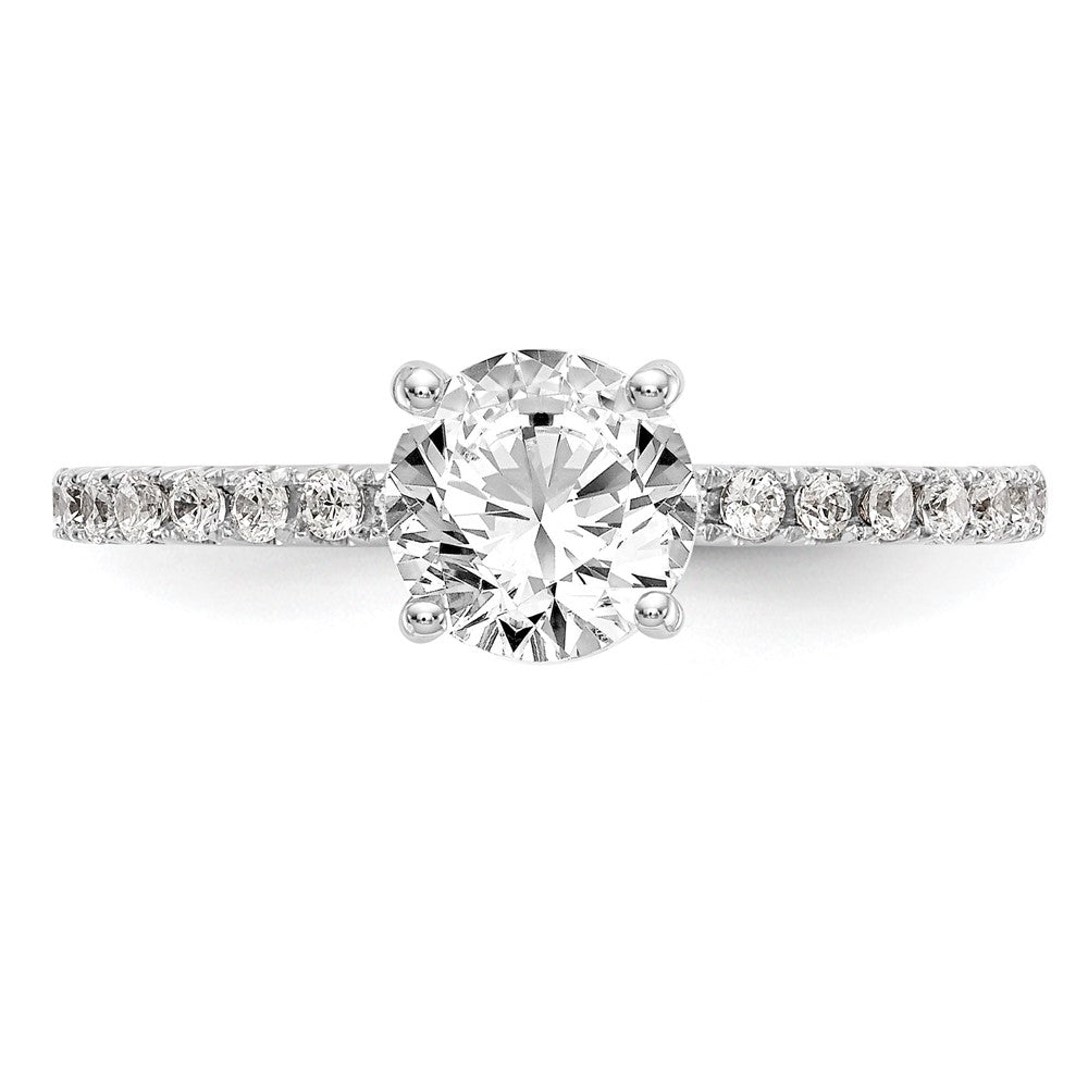 14K Weißgold Verlobungsring mit 0,33 ct. laborgezüchtetem Diamant VS/SI+ G+, 1 ct. rundem Mittelstein
