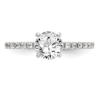 14K Weißgold Verlobungsring mit 0,33 ct. laborgezüchtetem Diamant VS/SI+ G+, 1 ct. rundem Mittelstein