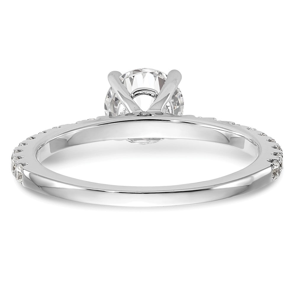 14K Weißgold Verlobungsring mit 0,33 ct. laborgezüchtetem Diamant VS/SI+ G+, 1 ct. rundem Mittelstein