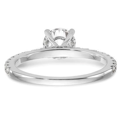 14K Weißgold Verlobungsring mit 0,33 ct. laborgezüchtetem Diamant VS/SI+ G+, 1 ct. rundem Mittelstein