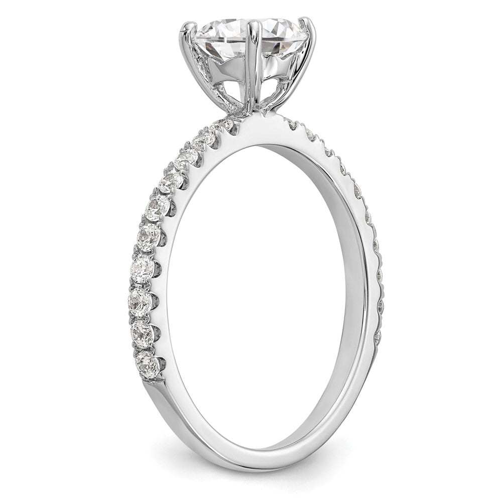 14K Weißgold Verlobungsring mit 0,33 ct. laborgezüchtetem Diamant VS/SI+ G+, 1 ct. rundem Mittelstein