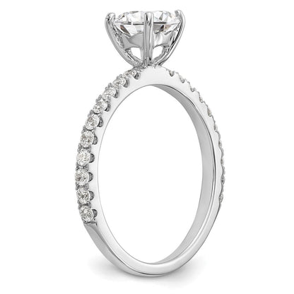 14K Weißgold Verlobungsring mit 0,33 ct. laborgezüchtetem Diamant VS/SI+ G+, 1 ct. rundem Mittelstein