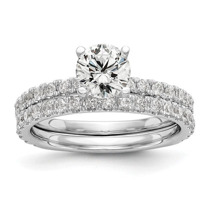 14K Weißgold Verlobungsring mit 0,33 ct. laborgezüchtetem Diamant VS/SI+ G+, 1 ct. rundem Mittelstein