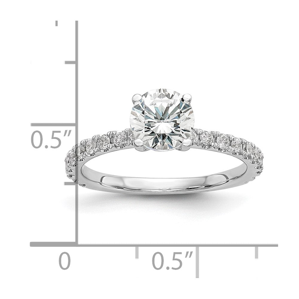 14K Weißgold Verlobungsring mit 0,33 ct. laborgezüchtetem Diamant VS/SI+ G+, 1 ct. rundem Mittelstein