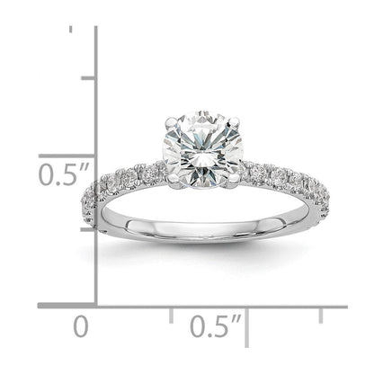 14K Weißgold Verlobungsring mit 0,33 ct. laborgezüchtetem Diamant VS/SI+ G+, 1 ct. rundem Mittelstein