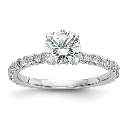 14K Weißgold Verlobungsring mit 0,33 ct. laborgezüchtetem Diamant VS/SI+ G+, 1 ct. rundem Mittelstein