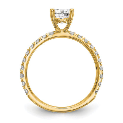 14K Gelbgold Verlobungsring mit 0,33 ct. Labordiamanten VS/SI+ G+, Halbfassung für 1 ct. runden Mittelstein
