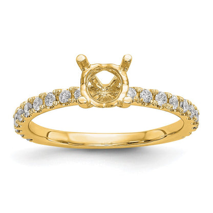 14K Gelbgold Verlobungsring mit 0,33 ct. Labordiamanten VS/SI+ G+, Halbfassung für 1 ct. runden Mittelstein