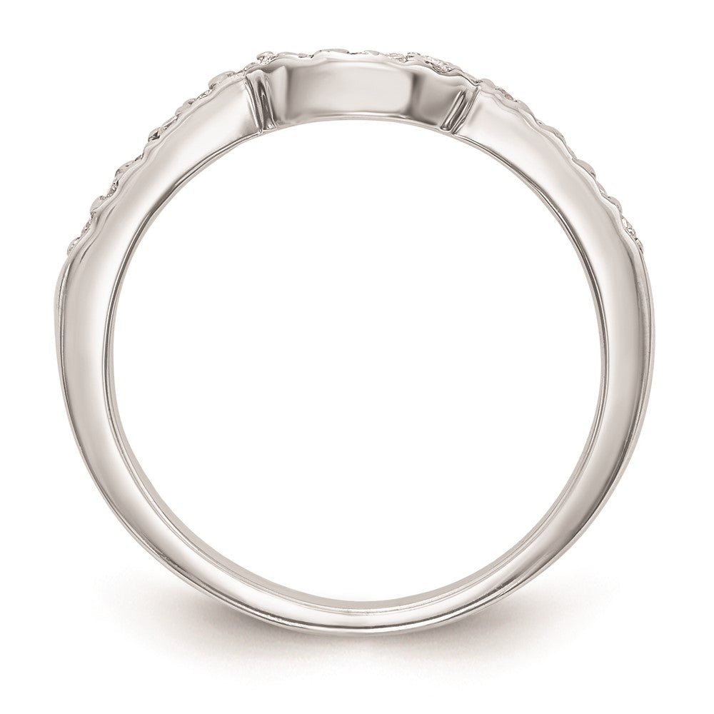 14K Weißgold Ehering mit echten Diamanten