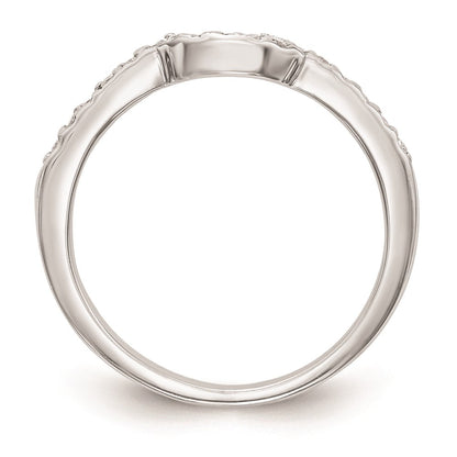 14K Weißgold Ehering mit echten Diamanten