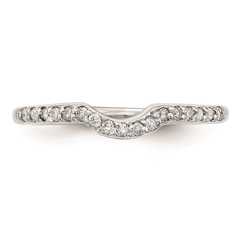 14K Weißgold Ehering mit echten Diamanten