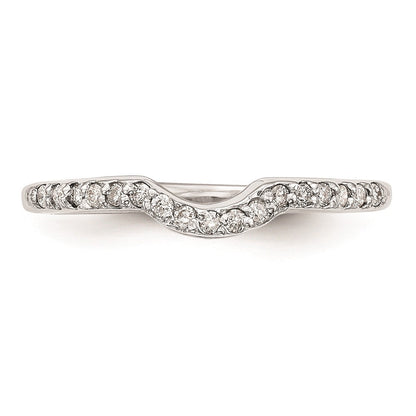14K Weißgold Ehering mit echten Diamanten