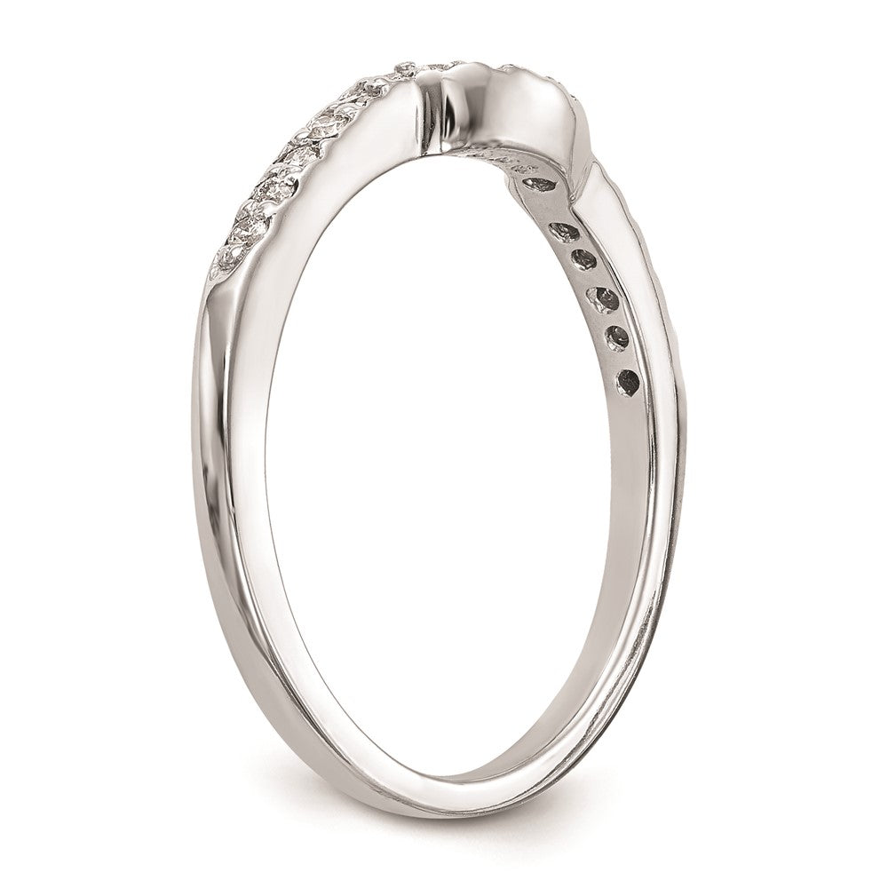 14K Weißgold Ehering mit echten Diamanten