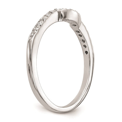 14K Weißgold Ehering mit echten Diamanten