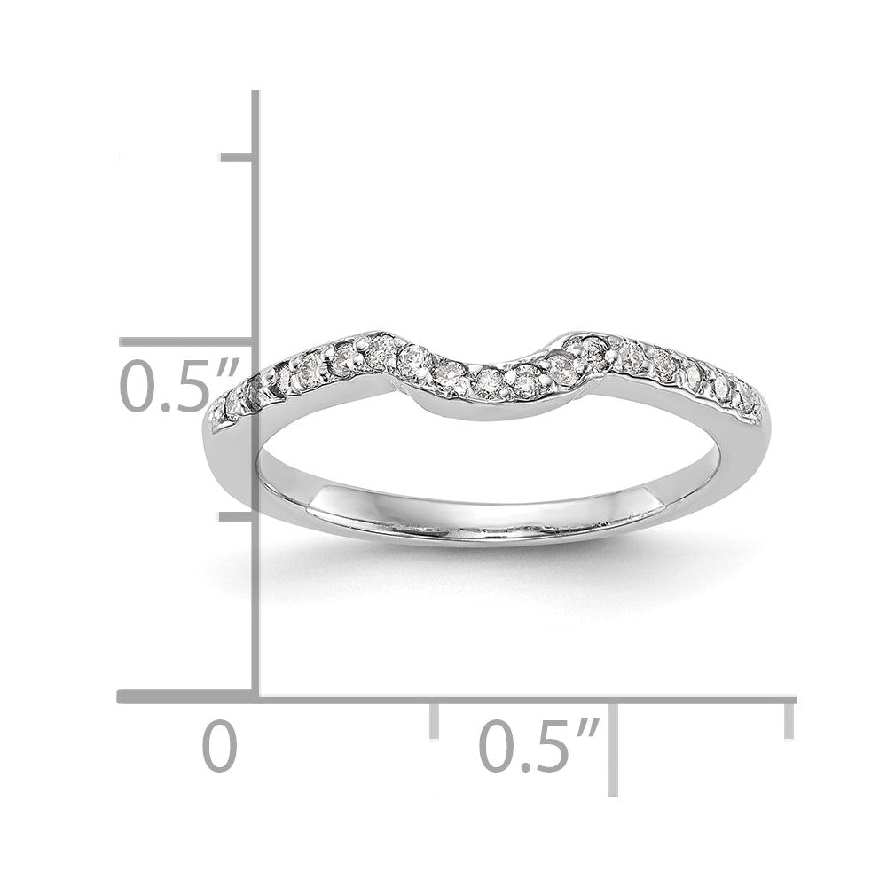 14K Weißgold Ehering mit echten Diamanten