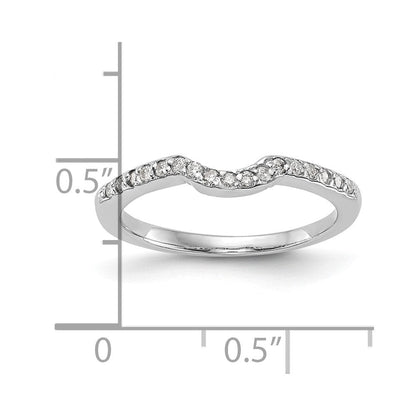 14K Weißgold Ehering mit echten Diamanten