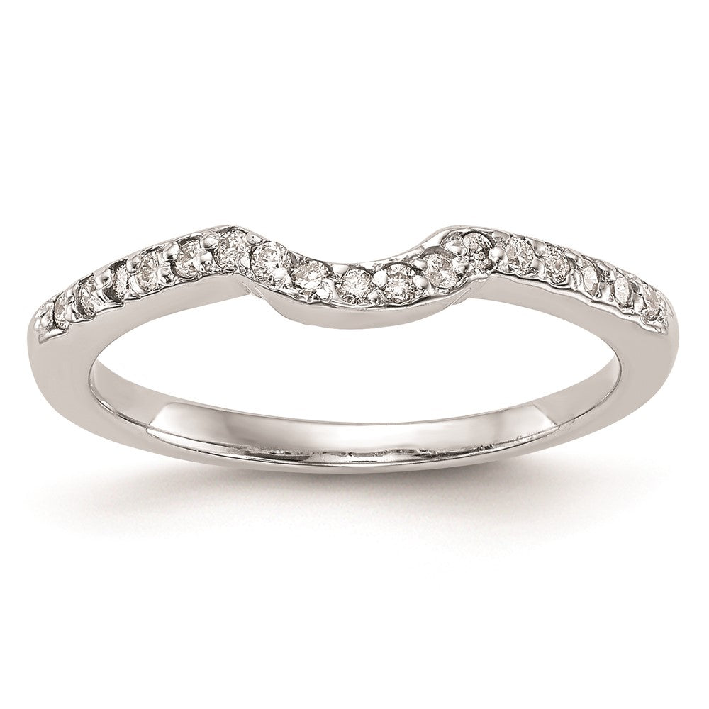 14K Weißgold Ehering mit echten Diamanten