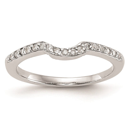14K Weißgold Ehering mit echten Diamanten