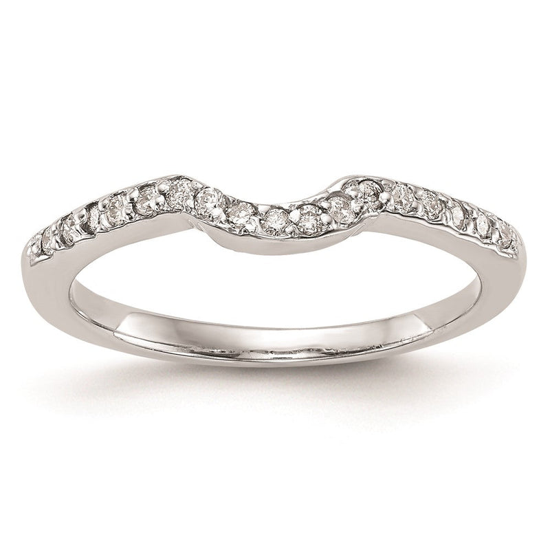 14K Weißgold Ehering mit echten Diamanten