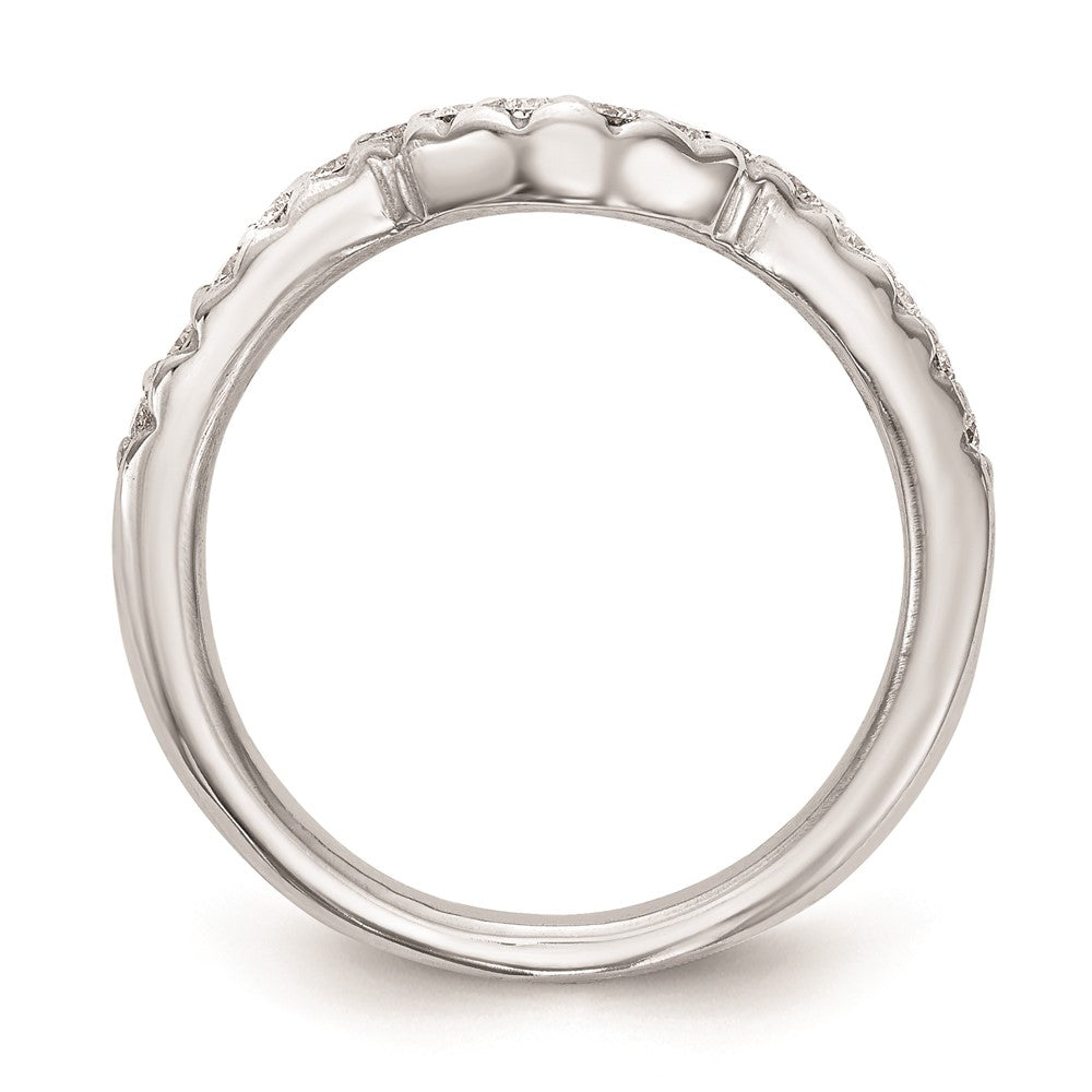 14K Weißgold Ehering mit echten Diamanten
