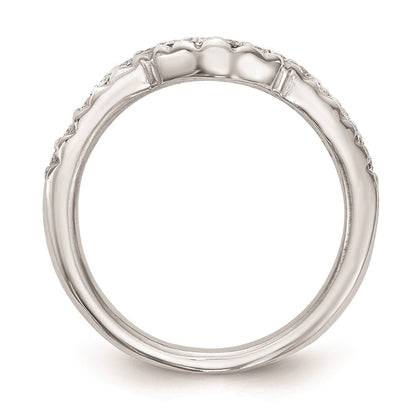 14K Weißgold Ehering mit echten Diamanten