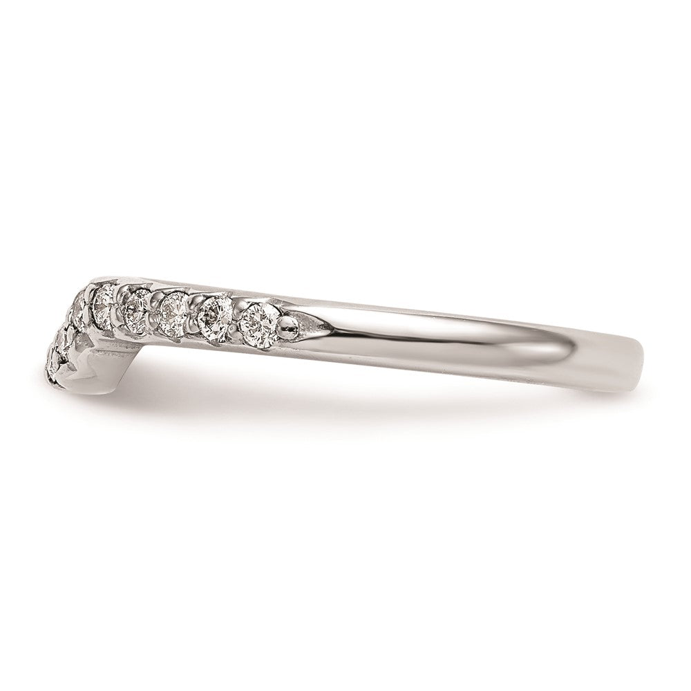 14K Weißgold Ehering mit echten Diamanten