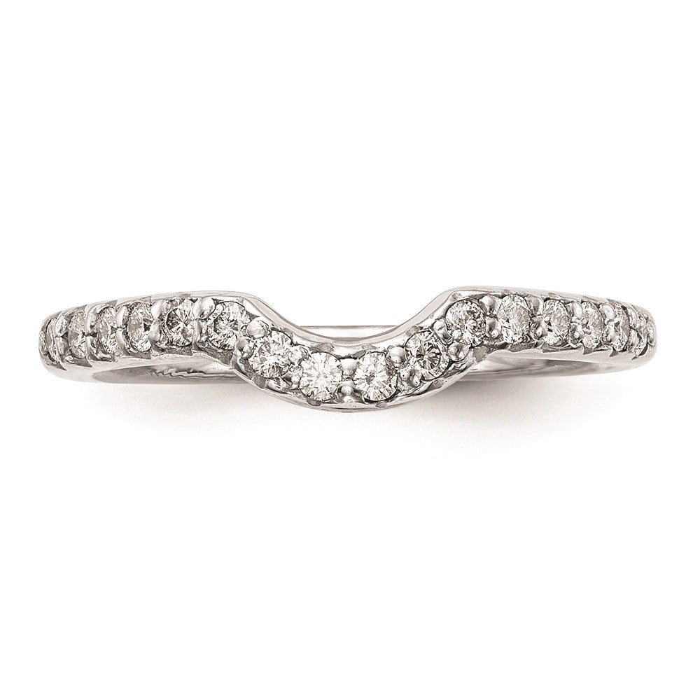 14K Weißgold Ehering mit echten Diamanten