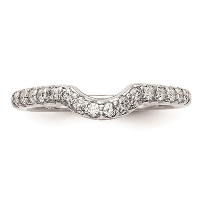 14K Weißgold Ehering mit echten Diamanten