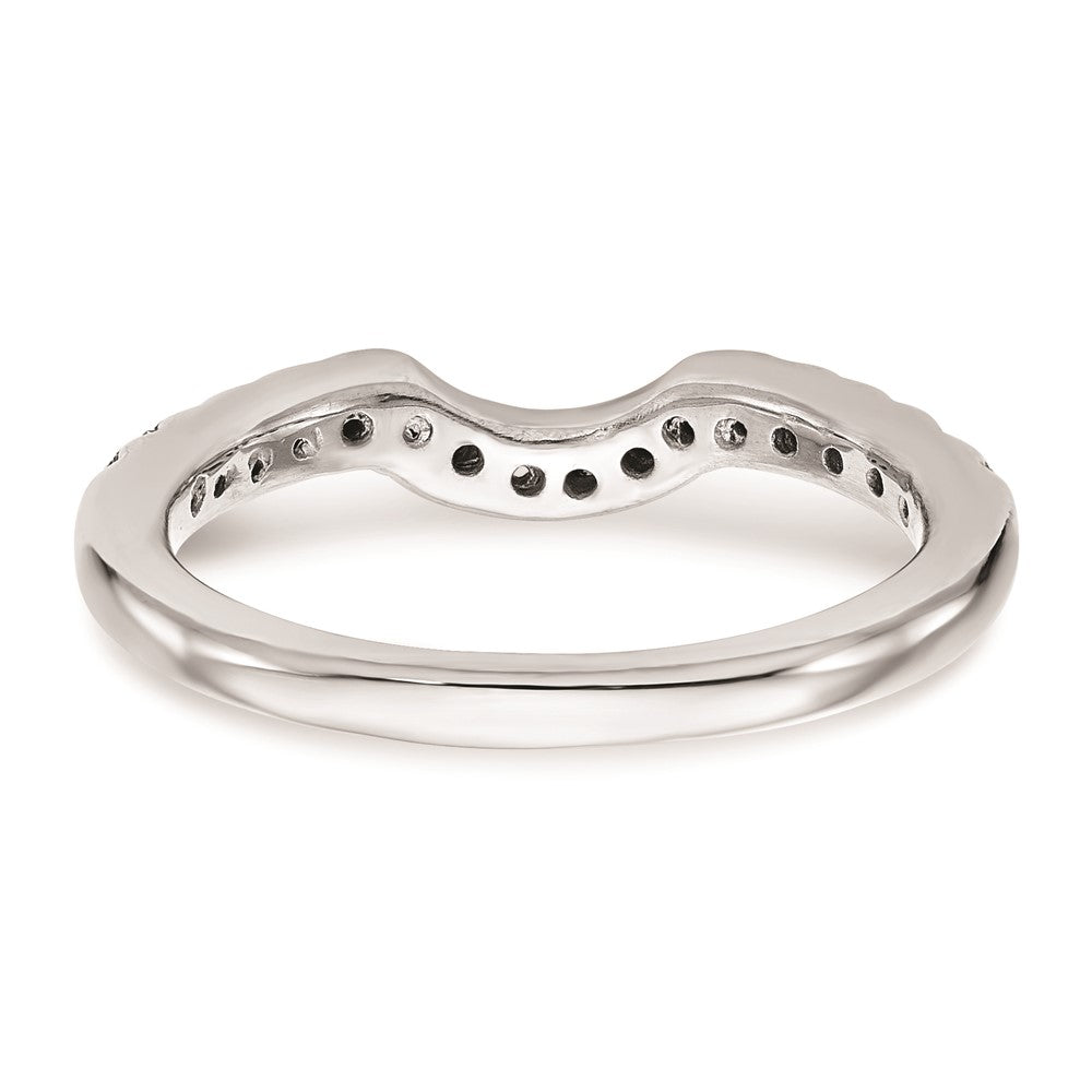 14K Weißgold Ehering mit echten Diamanten