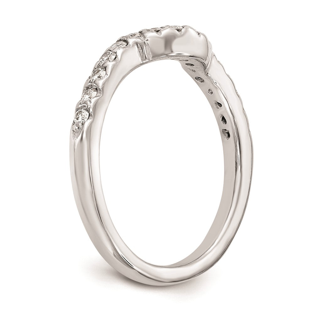 14K Weißgold Ehering mit echten Diamanten