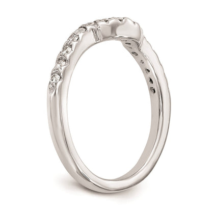 14K Weißgold Ehering mit echten Diamanten