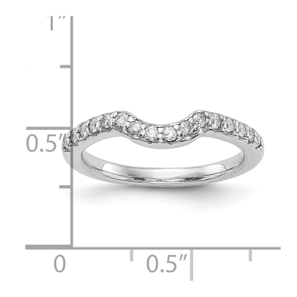 14K Weißgold Ehering mit echten Diamanten